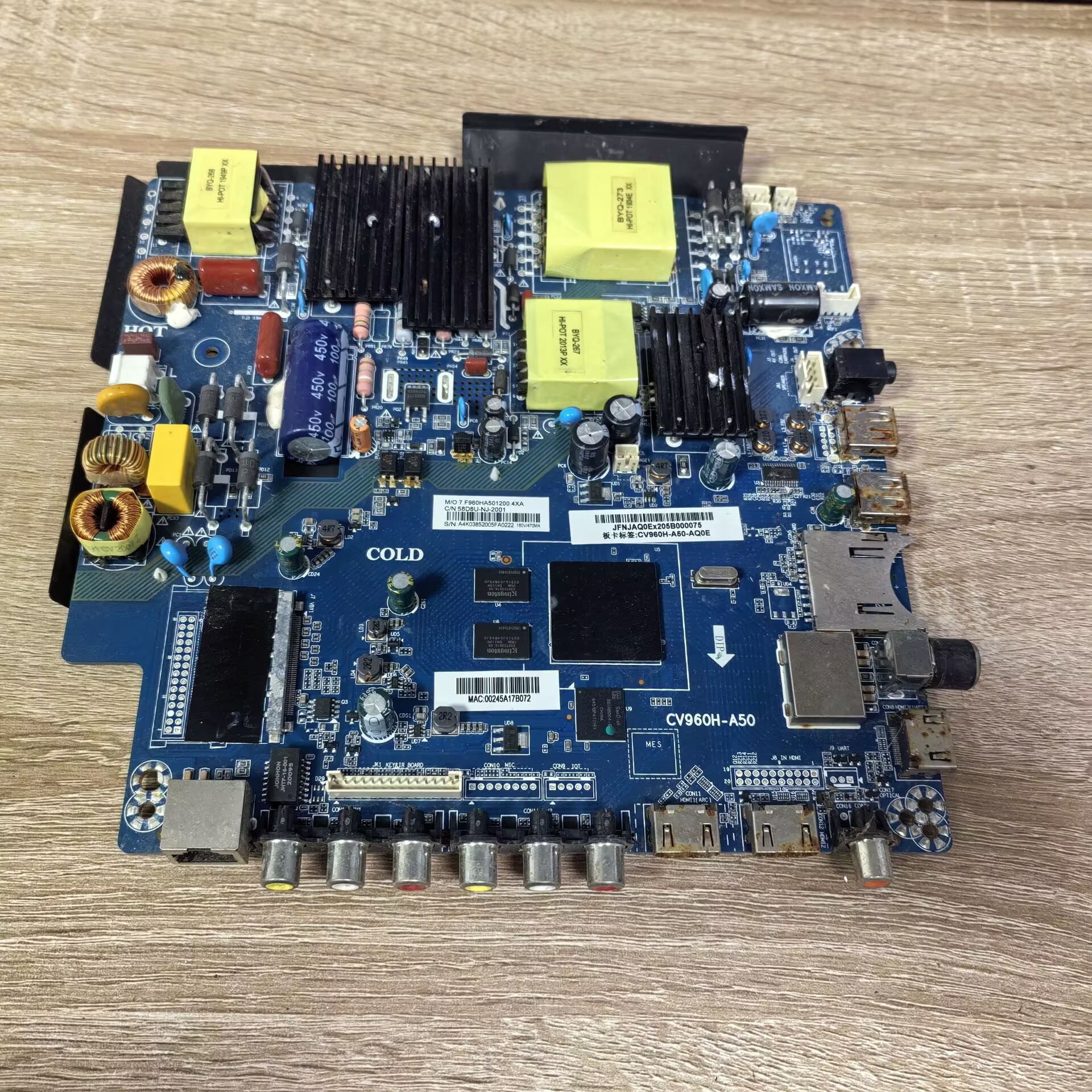 拆机熊猫58D8U主板CV960H-A50配