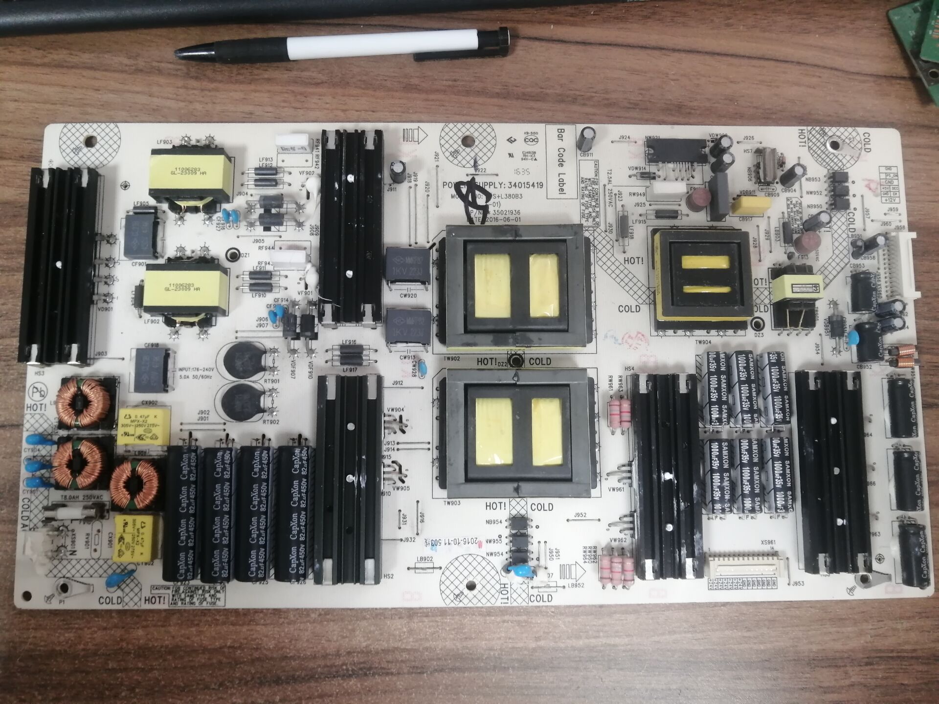 康佳OLED55V91A液晶电视电源板34015419 35021936 KPS+L380B3 -01 - 实物图