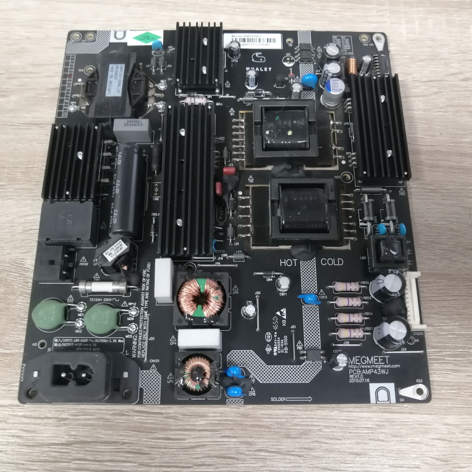 机微鲸WTV43K1J液晶电电源板