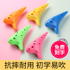 陶笛小学生专用乐器12孔ac调初学者树脂中音C调塑料淘笛儿童入门