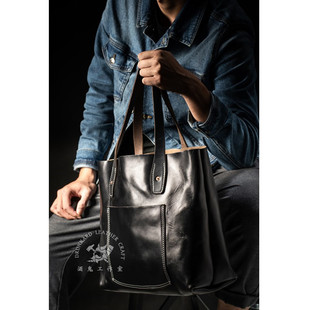 Stricklin订 Loyal 霍尔文cxl皮革男士 休闲Tote日常托特包horween