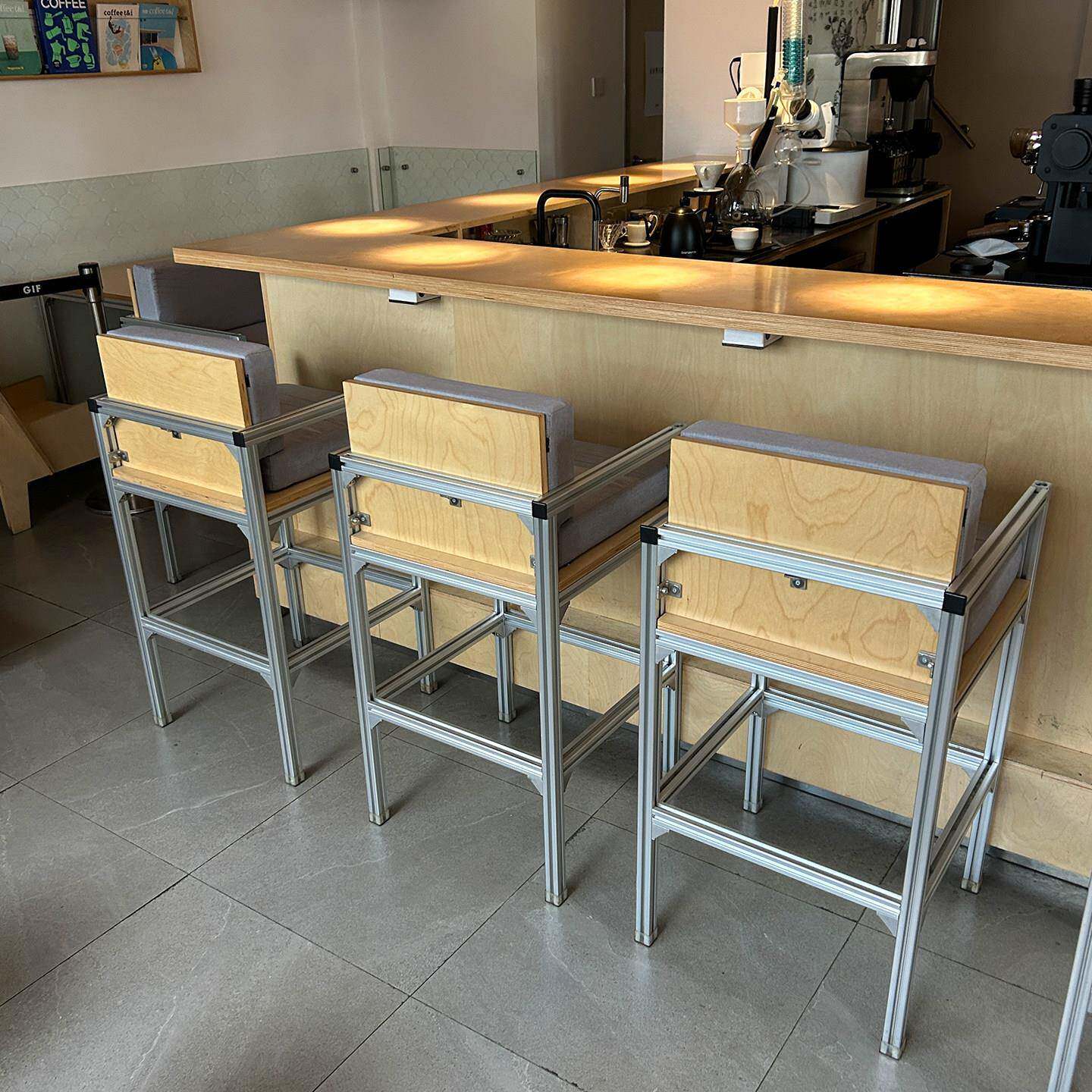 网红餐饮店咖啡奶茶甜品面包店酒吧清水吧海洋板高脚吧台椅座椅