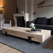 现01代客简约方6形艺北实木茶欧几016厅家用茶台工业风复古原木铁