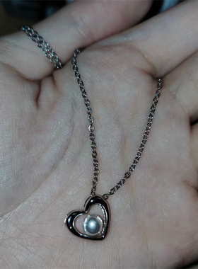 小红书同款渐变爱心项链女小众设计高级感学生爱心锁骨链冬季温柔