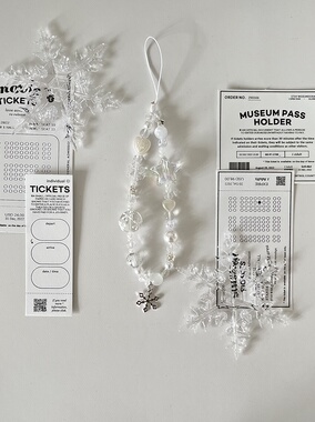 雪花日记·原创ins风白色系简约清冷感冬日ccd挂绳手机链