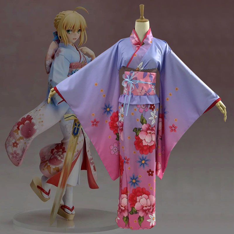 fate吾王 saber 晴着cospaly服浴衣振袖和风和服女|ruв категории Женская одежда, костюм/национальная одежда/театр костюм, национальная одежда/этап погрузки - от Buy2taobao.com для оказания профессиональной услуги покупки агента Taobao