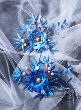 仿点翠缠花发簪图纸图样卡纸手工