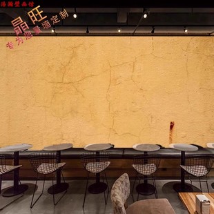复古农村乡下稻草泥墙纸黄泥土墙壁纸怀旧年代感拍照民宿背景墙布