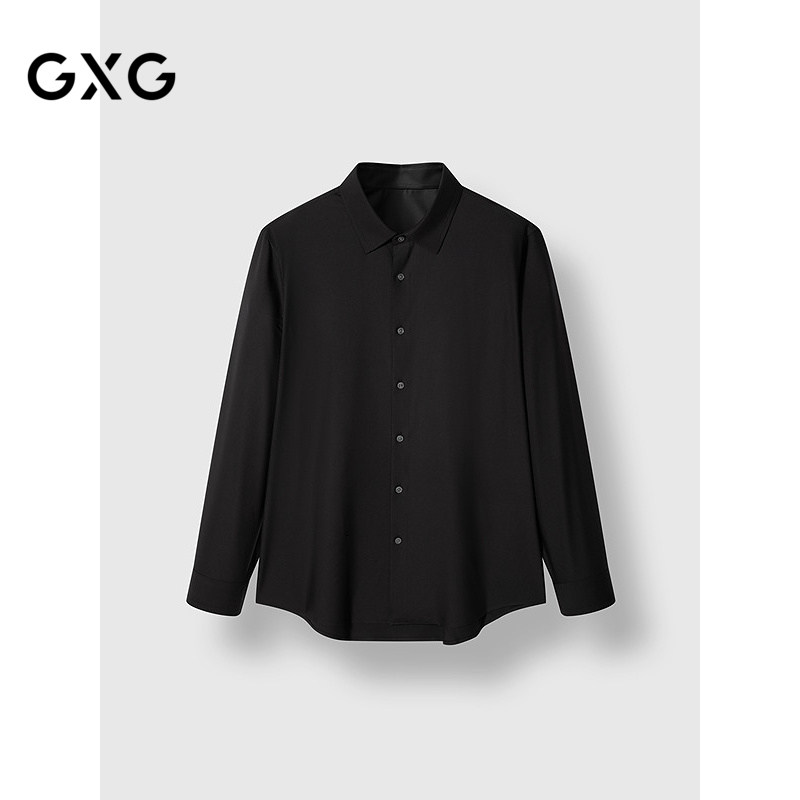 GXG男装 【含桑蚕丝】春季易打理面料商务通勤长袖衬衣衬衫男