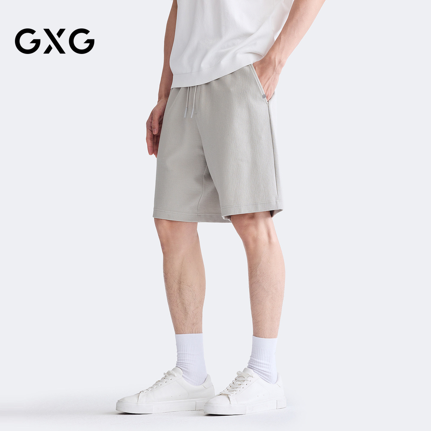 GXG男装 商场同款宽松针织短裤 2026夏季新品G26X222026