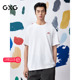 商场同款 GXG男装 圆领T恤背后印花短袖 针织25夏新品 G25X442044