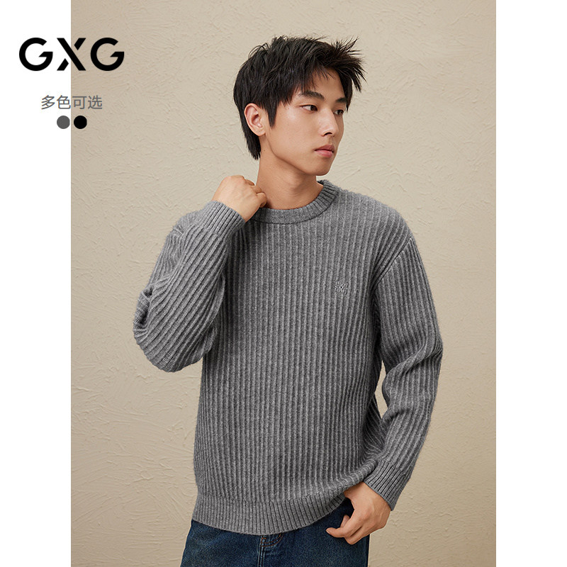 GXG男装坑条编织多色圆领毛衣线衫男士24年冬季品 #G24D204068,男装,针织衫/毛衣,淘宝优惠券,粉丝福利购,淘宝优惠卷
