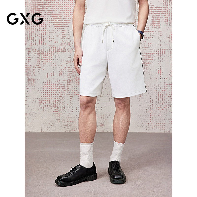 [商场同款]GXG男装 侧织带字母休闲短裤五分裤25夏新品G25X222045,男装,短裤,淘宝优惠券,粉丝福利购,淘宝优惠卷
