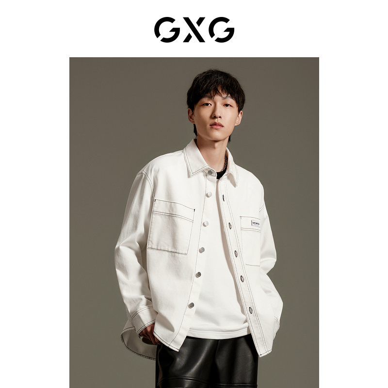 GXG男装商场同款白色牛