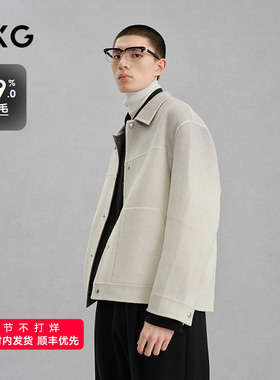 GXG男装 渐变简约通勤短款大衣外套24冬季品G24X064012