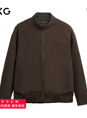 GXG男装 哈灵顿梭织立领夹克男宽松短款外套26年新款#G26D211037