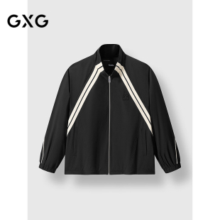 品 2024冬季 GXG男装 肩部撞色提花潮流立领夹克外套