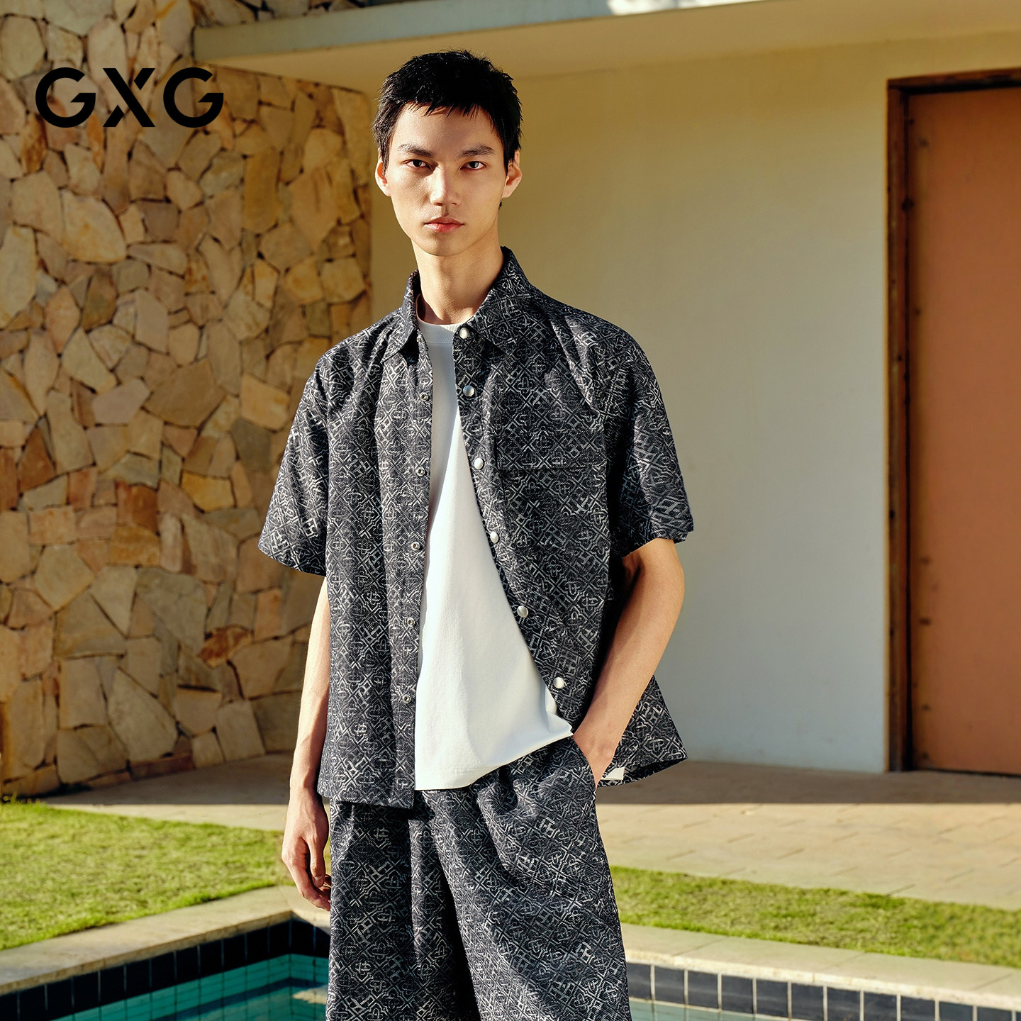 GXG男装 商场同款阔腿短裤 2026夏季新品G26X222018