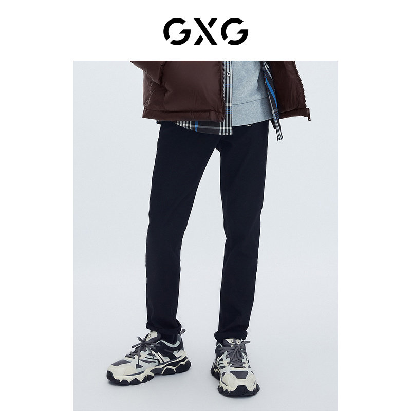 GXG男装【生活系列】冬季新品商场同款棋盘格系列黑色牛仔裤高性价比高么？