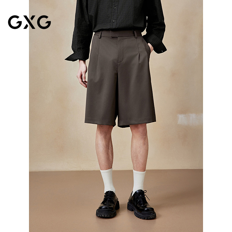 GXG男装 垂感不易皱休闲短裤通勤西装短裤25年夏季新品G25X222025,男装,短裤,淘宝优惠券,粉丝福利购,淘宝优惠卷