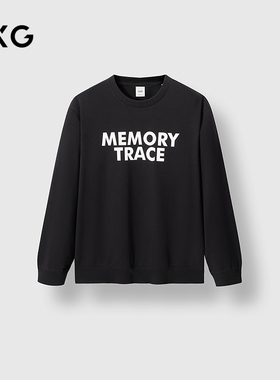 GXG男装 圆领卫衣印花卫衣简约长袖上衣 2025春季新品