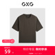 GXG男装 品G24X442074 24年夏季 深咖色顺色绣花短袖 T恤