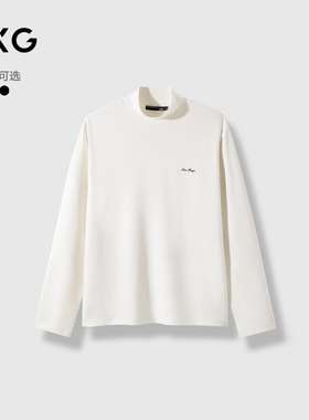 GXG男装 半高领长袖T恤保暖舒适打底 24年秋季热卖#G24D343010