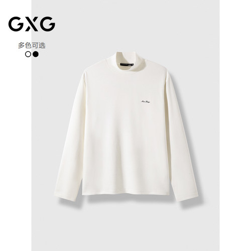 GXG男装 半高领长袖T恤保暖舒适打底 24年秋季热卖#G24D343010