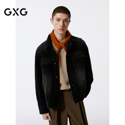 GXG男装  渐变灯芯绒夹克男休闲外套 24年秋G24X213045