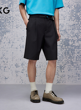 GXG男装 微肌理短裤通勤男士西装裤五分裤25年夏季新品G25X222038