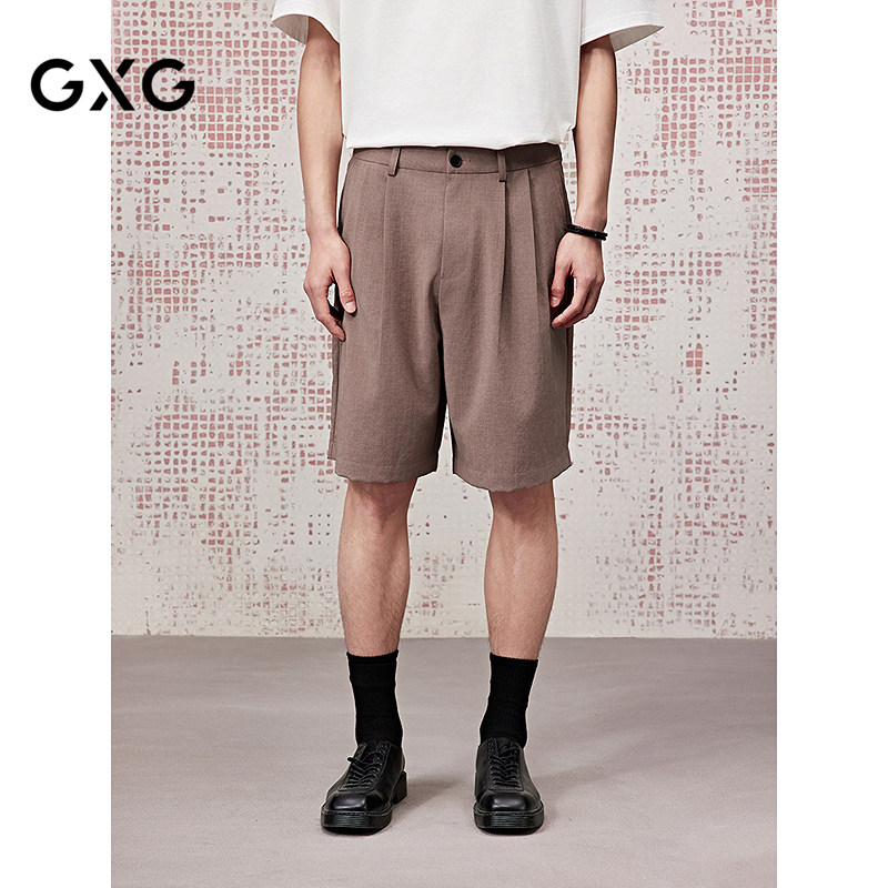 [商场同款]GXG男装 宽松休闲短裤轻薄通勤西裤25夏新品G25X222030,男装,短裤,淘宝优惠券,粉丝福利购,淘宝优惠卷