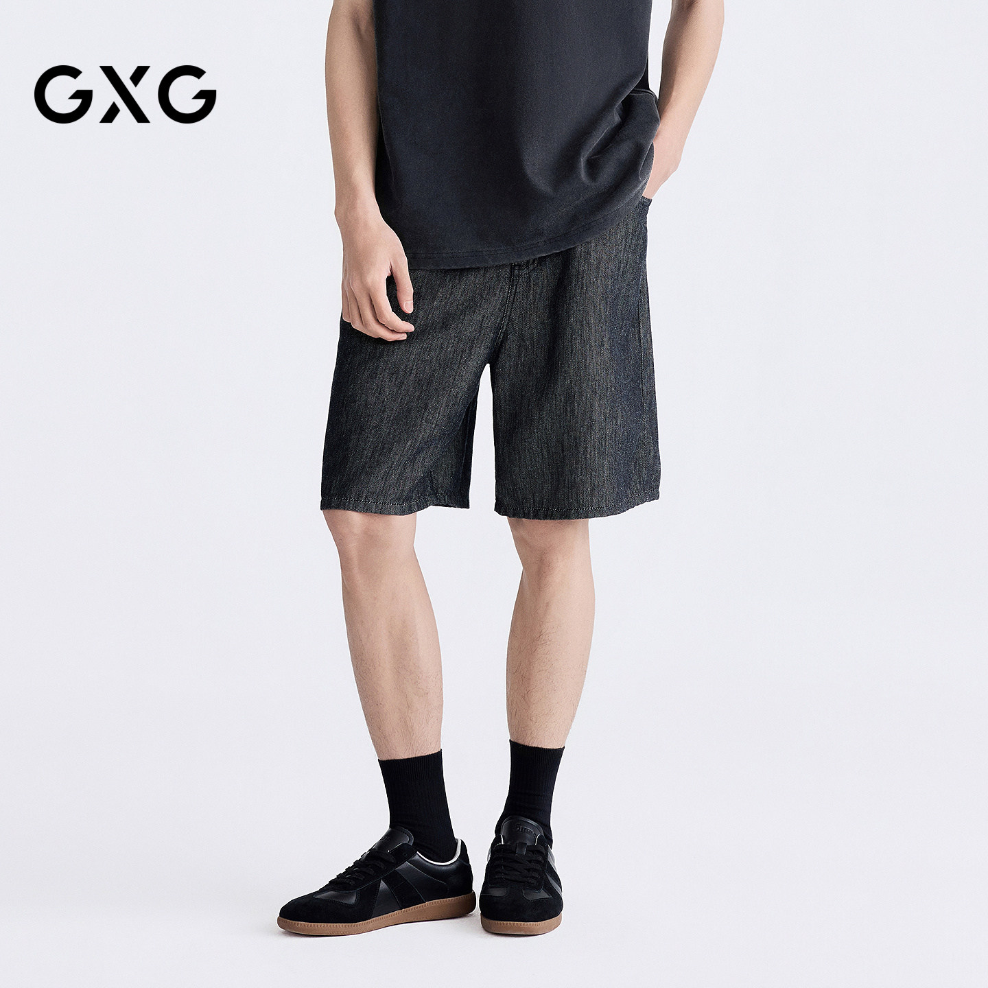 GXG男装 商场同款直筒牛仔短裤 2026夏季新品G26X252011