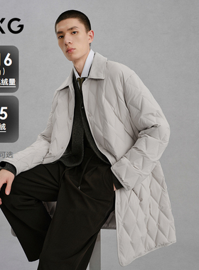 GXG男装 轻薄中长款羽绒服男通勤外套24冬品G24XY34004