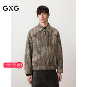 定织满版 花型复古夹克民族风串珠休闲外套 2025秋季 GXG男装 新品