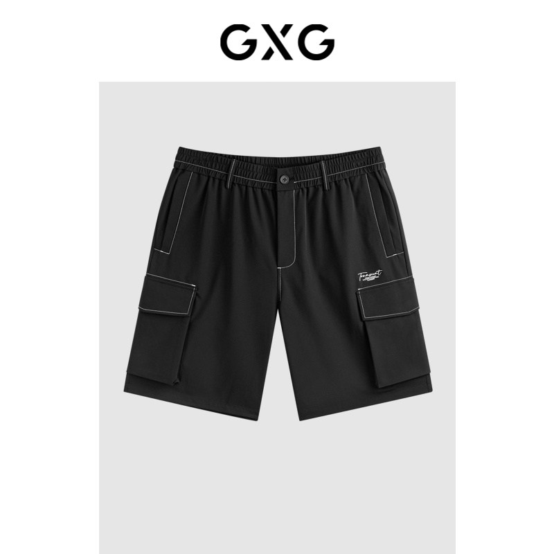 GXG男装 夏季明线设计休闲短裤简约百搭通勤弹力运动裤