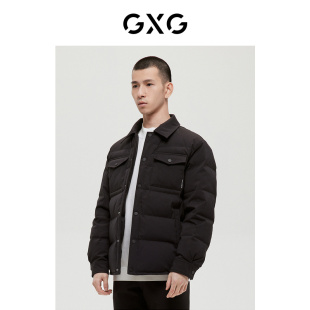 新品 GXG男装 商场同款 费尔岛系列黑色羽绒服2022年冬季