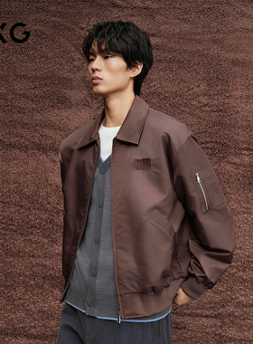 GXG男装 商场同款廓形飞行员夹克外套  2025秋季新品G25X213046