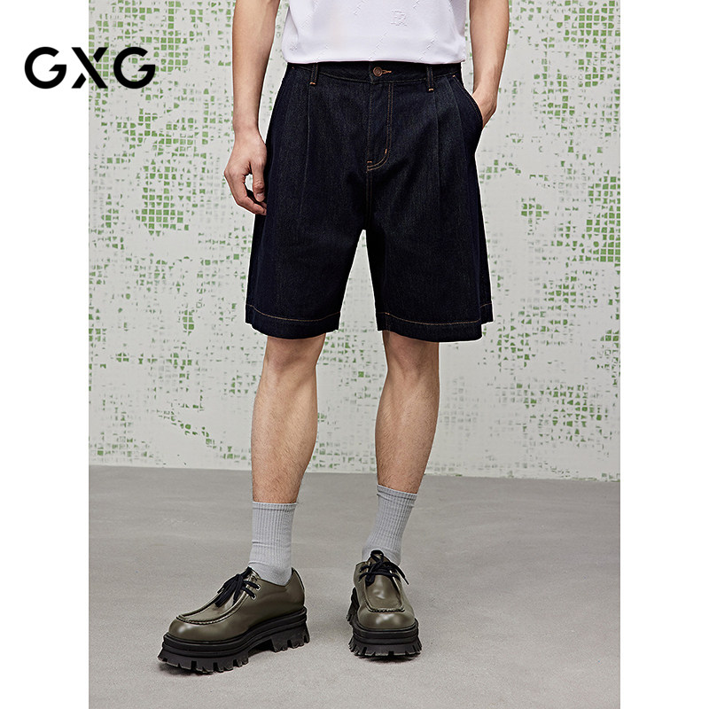 [商场同款]GXG男装 不易褪色牛仔短裤宽松短裤25夏新品G25X252008,男装,短裤,淘宝优惠券,粉丝福利购,淘宝优惠卷