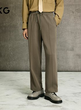 GXG男装 商场同款侧边织带休闲卫裤男通勤长裤25春新品G25X021019