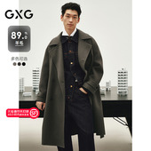 GXG男装 品G24X264018 24年冬季 多色休闲通勤长款 大衣