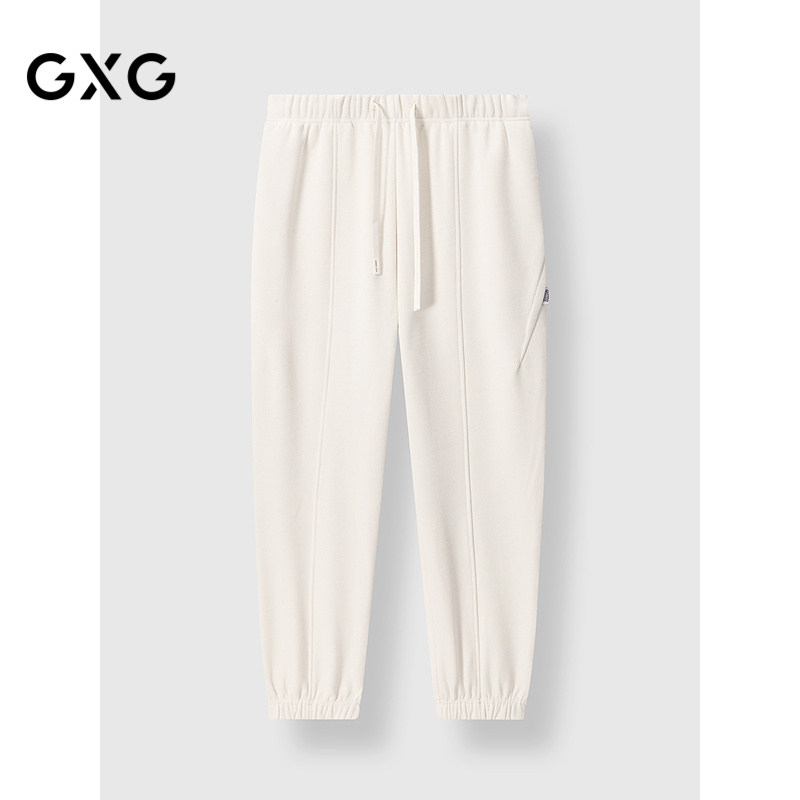 GXG男装 宽松束脚运动裤厚实休闲长裤通勤男士裤子 24年冬季品