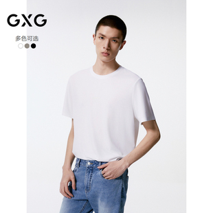 多色質感印花簡約時尚 新品 圓領短袖 24秋季 G24X443123 T恤 GXG男裝