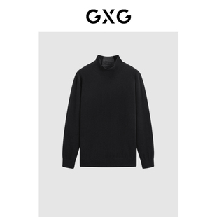 GEX11029474 GXG男装 黑色高领线衫 2023年冬季 新品