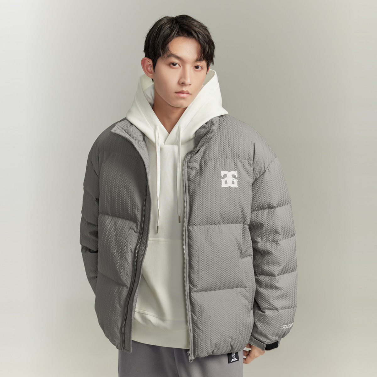 宽松休闲男士羽绒服GXG立领