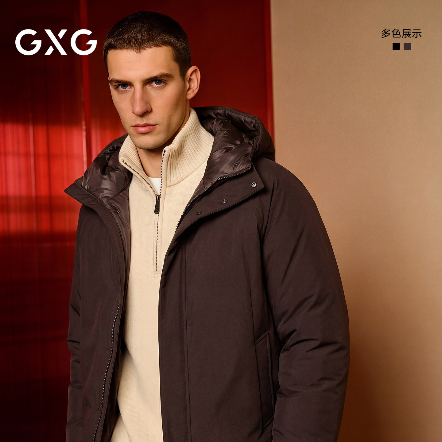 GXG男装 【三防】新年系列中廓休闲三合一内胆可拆卸保暖羽绒服男