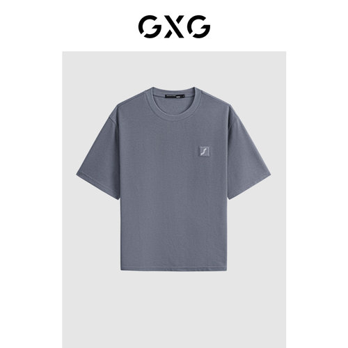 GXG男装【品推荐】24夏季品双色休闲肌理面料圆领短袖t恤男