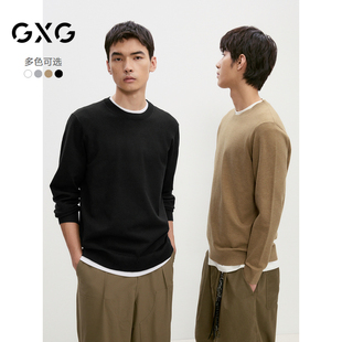 多色基础款 24年秋季 低领毛衣圆领线衫 男毛衫 品 打底衫 GXG男装