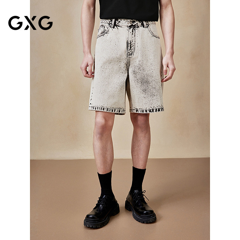 GXG男装 水洗灰牛仔短裤休闲五分裤通勤裤25年夏季新品G25X252003,男装,短裤,淘宝优惠券,粉丝福利购,淘宝优惠卷
