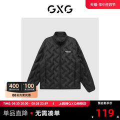 GXG男装商场同款运动周末系列黑色羽绒服2022年冬季新品