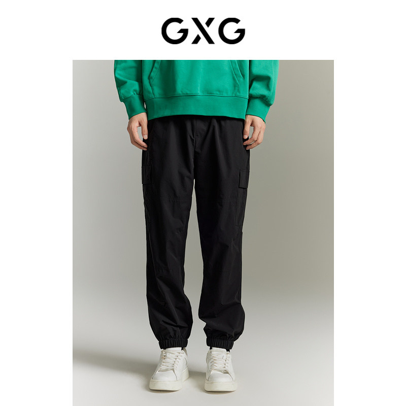 GXG男装 夏季休闲裤宽松柔软薄款长裤束脚裤运动裤